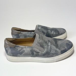Trask Lillian Metallic Slip On Sneaker Water Resistant Camo Leather Size 6.5